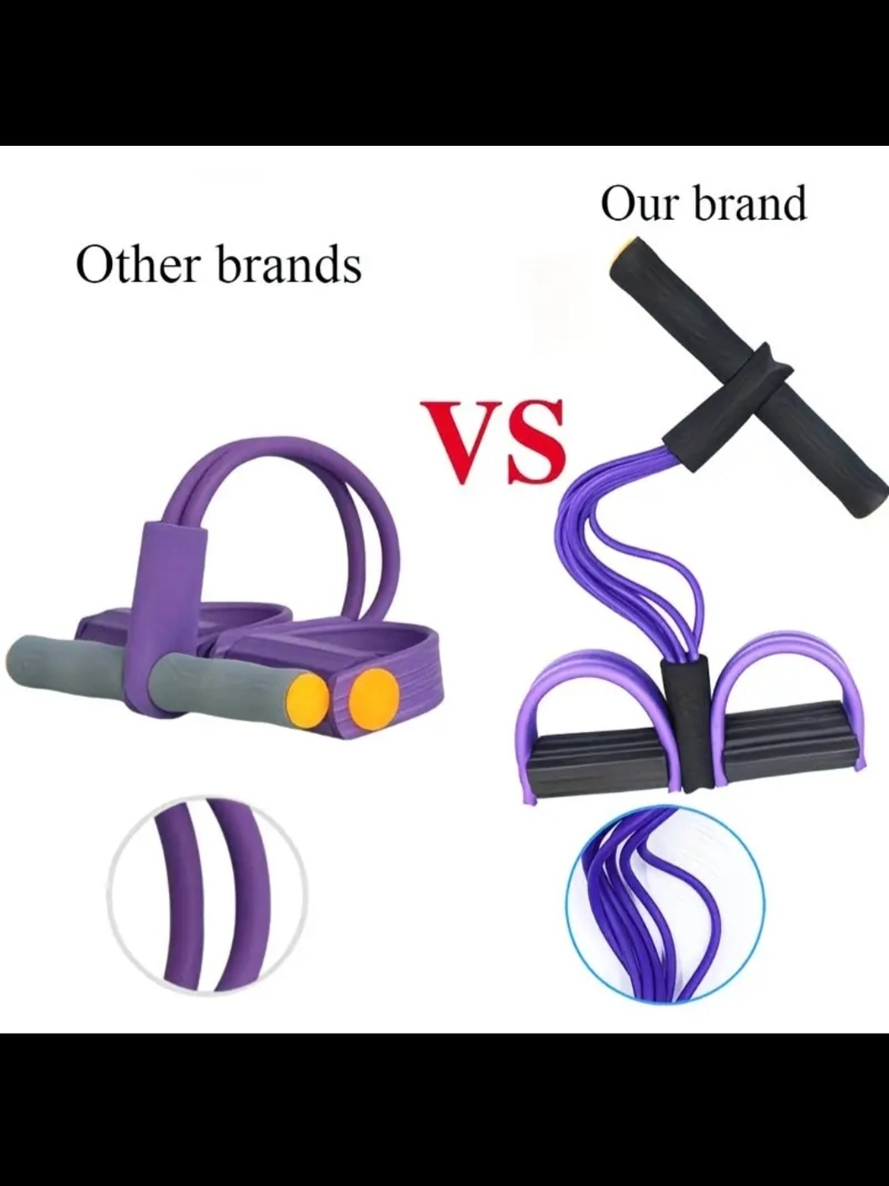 Resistance Band Rower Pull Cable - Purple - Picture 3 of 4